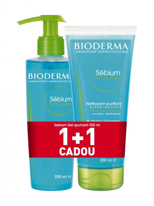 Curățare și demachiere - BIODERMA SEBIUM GEL SPUMANT 200ML+SEBIUM GEL SPUMANT TUB 200ML, axafarm.ro