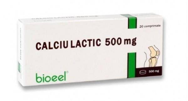 Vitamine și minerale - BIOEEL CALCIU LACTIC 500MG 20CP, axafarm.ro