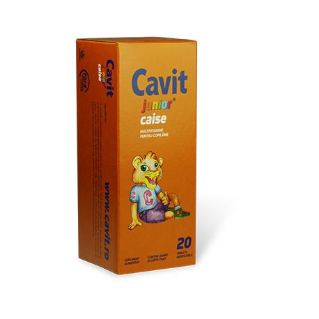 Suplimente și vitamine pentru copii - BIOFARM CAVIT JUNIOR CAISE 20CP, axafarm.ro