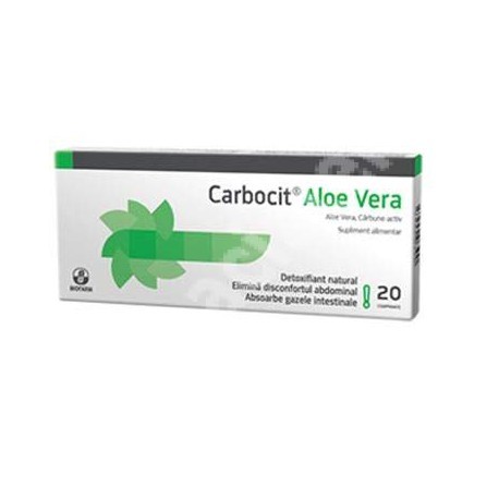 Afecțiuni digestive - BIOFFARM CARBOCIT ALOE VERA 20CP, axafarm.ro