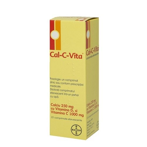 Vitamine și minerale - CAL C VITA R x 10 COMPR. EFF. FARA CONCENTRATIE BAYER S R L, axafarm.ro