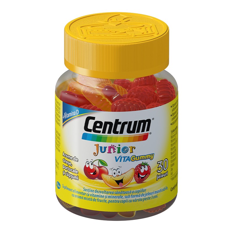 Suplimente și vitamine pentru copii - CENTRUM JUNIOR VITA GUMMY 30 JELEURI, axafarm.ro