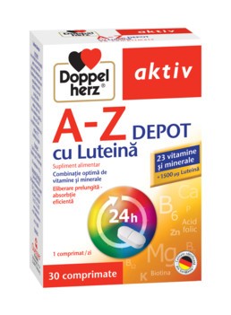 Vitamine și minerale - DOPPELHERZ AKTIV A-Z DEPOT LUTEINA 30CP CUT, axafarm.ro