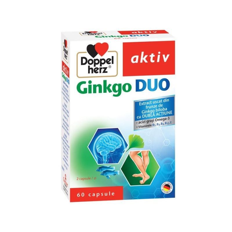 Memorie și concentrare - DOPPELHERZ AKTIV GINKGO DUO 60CAPS, axafarm.ro