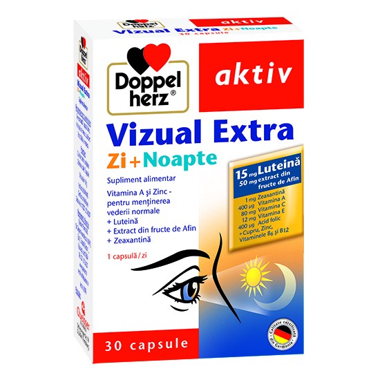 Produse oftalmice - DOPPELHERZ AKTIV VIZUAL EXTRA ZI SI NOAPTE 30CAPS, axafarm.ro