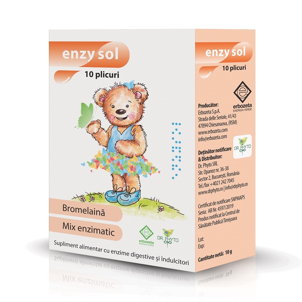 Suplimente și vitamine pentru copii - DR. PHYTO ENZYSOL x 10 PLICURI, axafarm.ro