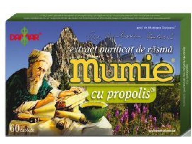 Vitamine și minerale - EXTRACT PURIFICAT DE RASINA MUMIE CU PROPOLIS 60CP, axafarm.ro