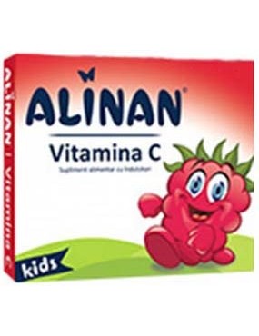 Suplimente și vitamine pentru copii - FITERMAN ALINAN VITAMINA C KIDS ZMEURA 20CP, axafarm.ro