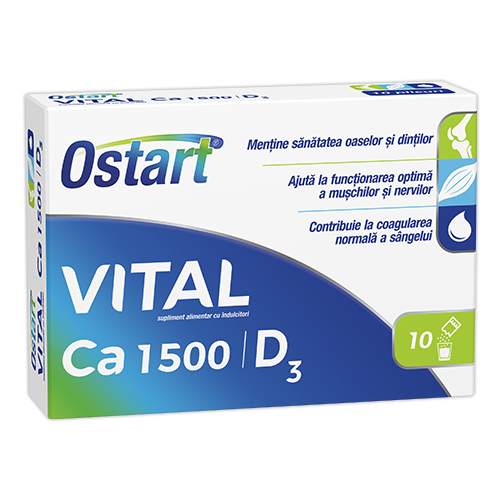 Vitamine și minerale - FITERMAN OSTART VITAL CALCIU 1500+D3 10 PLICURI, axafarm.ro