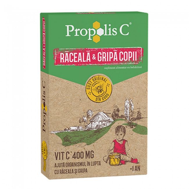 Suplimente și vitamine pentru copii - FITERMAN PROPOLIS C RACEALA SI GRIPA KIDS 8PL, axafarm.ro