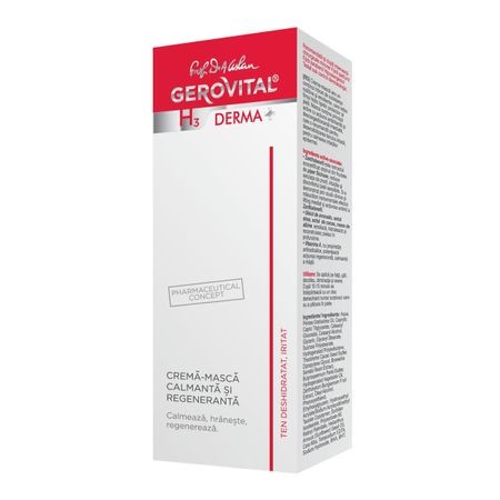 Îngrijire bărbați - GEROVITAL H3 DERMA+ CREMA-MASCA CALMANTA REGENERANTA 50ML, axafarm.ro