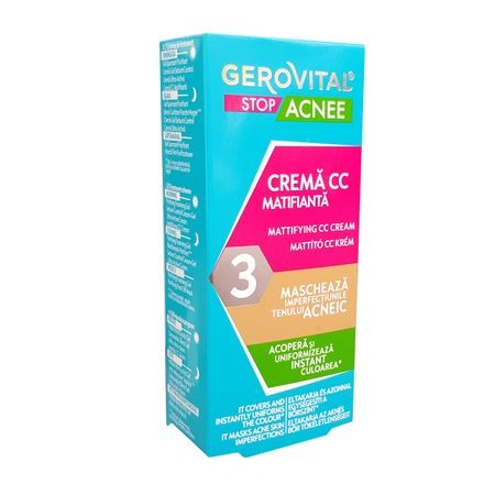 Ten acneic - GEROVITAL STOP ACNE CREMA CC MATIFIANTA 30ML, axafarm.ro