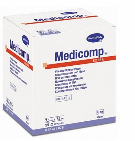 Consumabile medicale - HARTMANN MEDICOMP COMPRESE STERILE 7.5X7.5 25PCSX2BUC, axafarm.ro