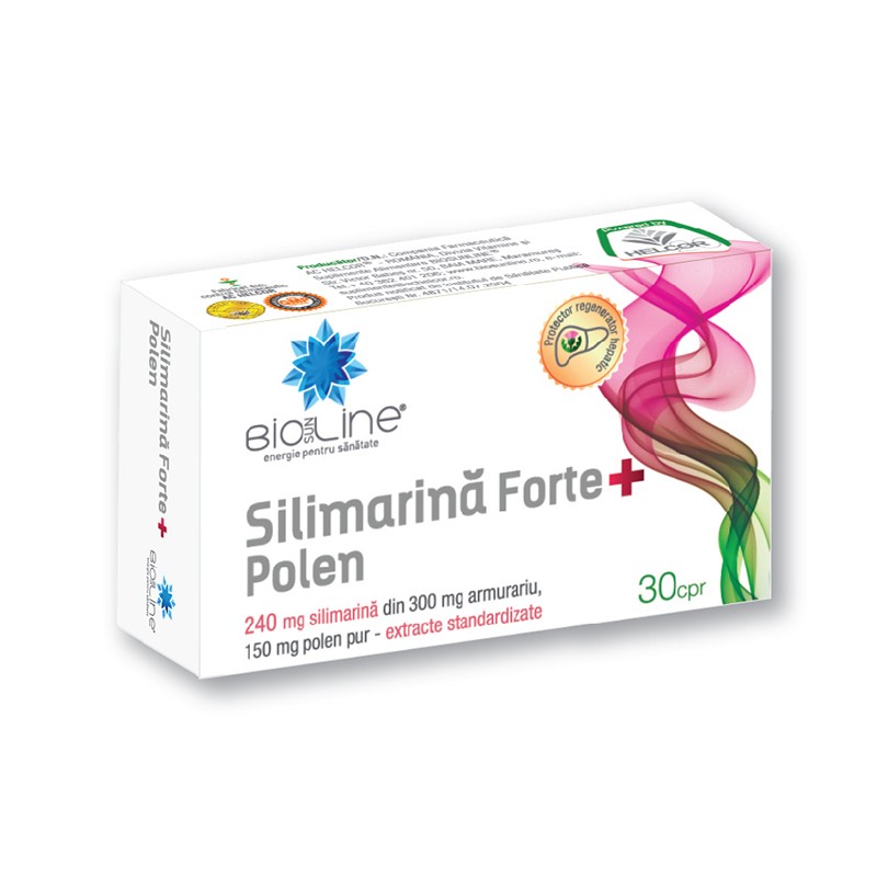 Afecțiuni hepatice - HELCOR SILIMARINA FORTE + POLEN 30CP, axafarm.ro