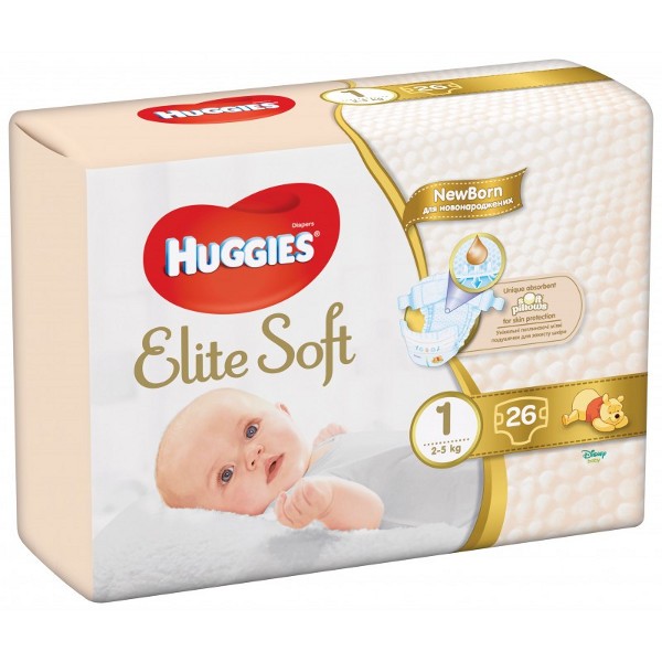 Îngrijire copil - HUGGIES ELITE SOFT SCUTECE 1 2-5KG 26BUC, axafarm.ro