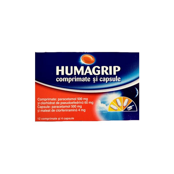 Medicamente fără prescripție medicală - HUMAGRIP x 1 COMPR. + CAPS. FARA CONCENTRATIE LAB URGO, axafarm.ro