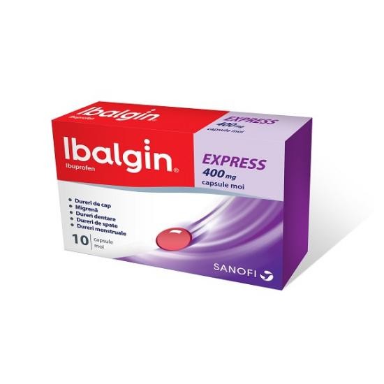 Medicamente fără prescripție medicală - IBALGIN EXPRESS 400 mg x 10 CAPS. MOI 400mg SANOFI ROMANIA S R L, axafarm.ro