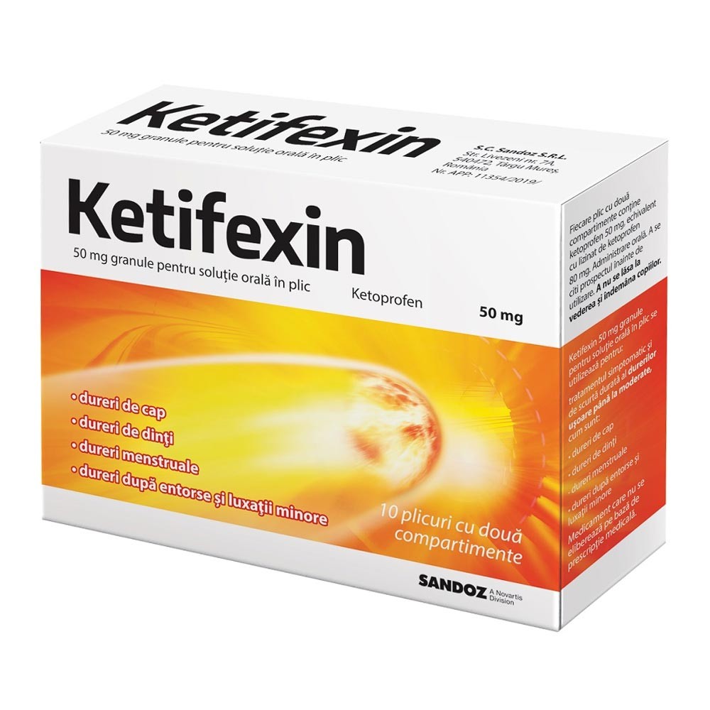 Medicamente fără prescripție medicală - KETIFEXIN 50 mg x 10 GRANULE PT. SOL. ORALA IN PLIC 50mg MIDAS PHARMA GMBH, axafarm.ro