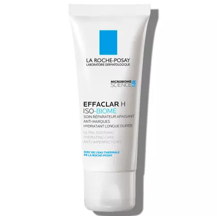 Ten acneic - LA ROCHE POSAY  EFFACLAR H ISO-BIOME CREMA HIDRATANTA PIELE GRASA FRAGILIZATA 40 mL, axafarm.ro