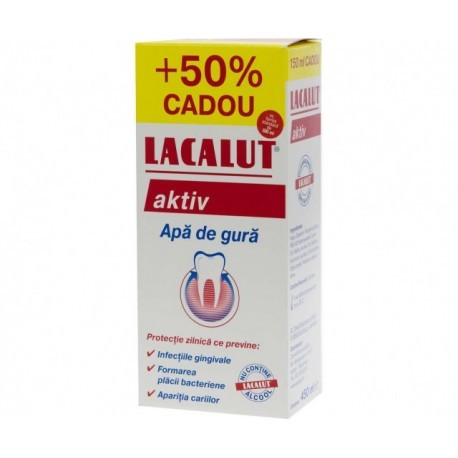 Apă de gură - LACALUT AKTIV APA DE GURA 300ML+50%CADOU, axafarm.ro