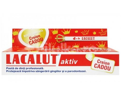 Pastă de dinți - LACALUT AKTIV PASTA DE DINTI 75 ML +CREION CADOU, axafarm.ro