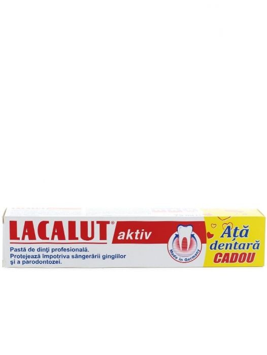 Pastă de dinți - LACALUT AKTIV PASTA75ML+ATA DENTARA CADOU, axafarm.ro