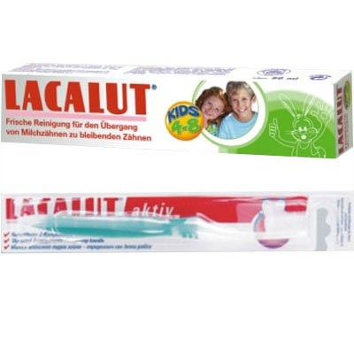 Pastă de dinți - LACALUT KINDER 4-8 ANI PASTA DINTI 50ML + PERIUTA CADOU, axafarm.ro