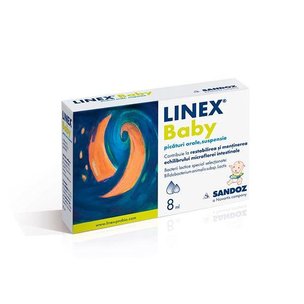 Suplimente și vitamine pentru copii - LINEX BABY PICATURI 8 ML SANDOZ, axafarm.ro