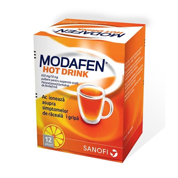 Medicamente fără prescripție medicală - MODAFEN HOT DRINK 650 mg/10mg x 12 PULB. PT.SUSP. ORALA 650mg/10mg ZENTIVA K S, axafarm.ro