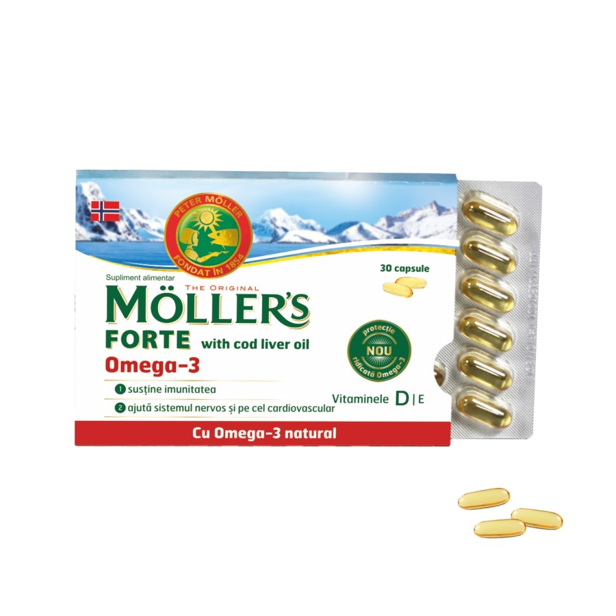 Medicamente fără prescripție medicală - MOLLER'S FORTE OMEGA 3+COD LIVER OIL 30 CAPS, axafarm.ro
