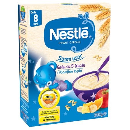 Ceaiuri - NESTLE SOMN USOR GRAU 5 FRUCTE 250G, axafarm.ro