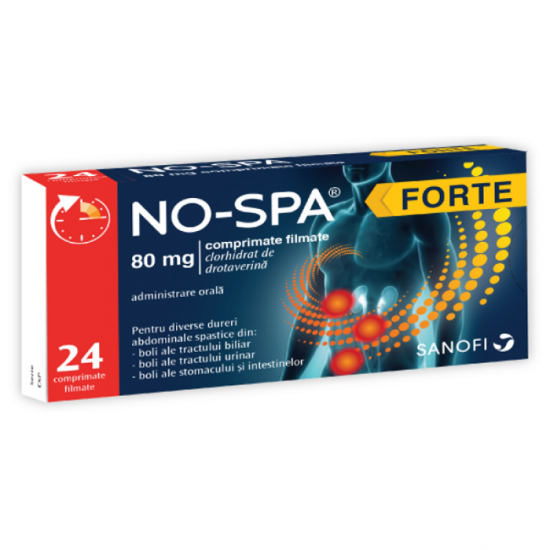 Medicamente fără prescripție medicală - NO SPA FORTE 80 mg x 24, axafarm.ro