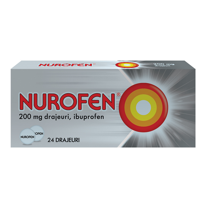 Medicamente fără prescripție medicală - NUROFEN 200 mg x 24 DRAJ. 200mg RECKITT BENCKISER R, axafarm.ro