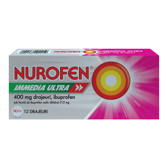 Medicamente fără prescripție medicală - NUROFEN IMMEDIA ULTRA 400 mg x 24 DRAJ. 400mg RECKITT BENCKISER R, axafarm.ro