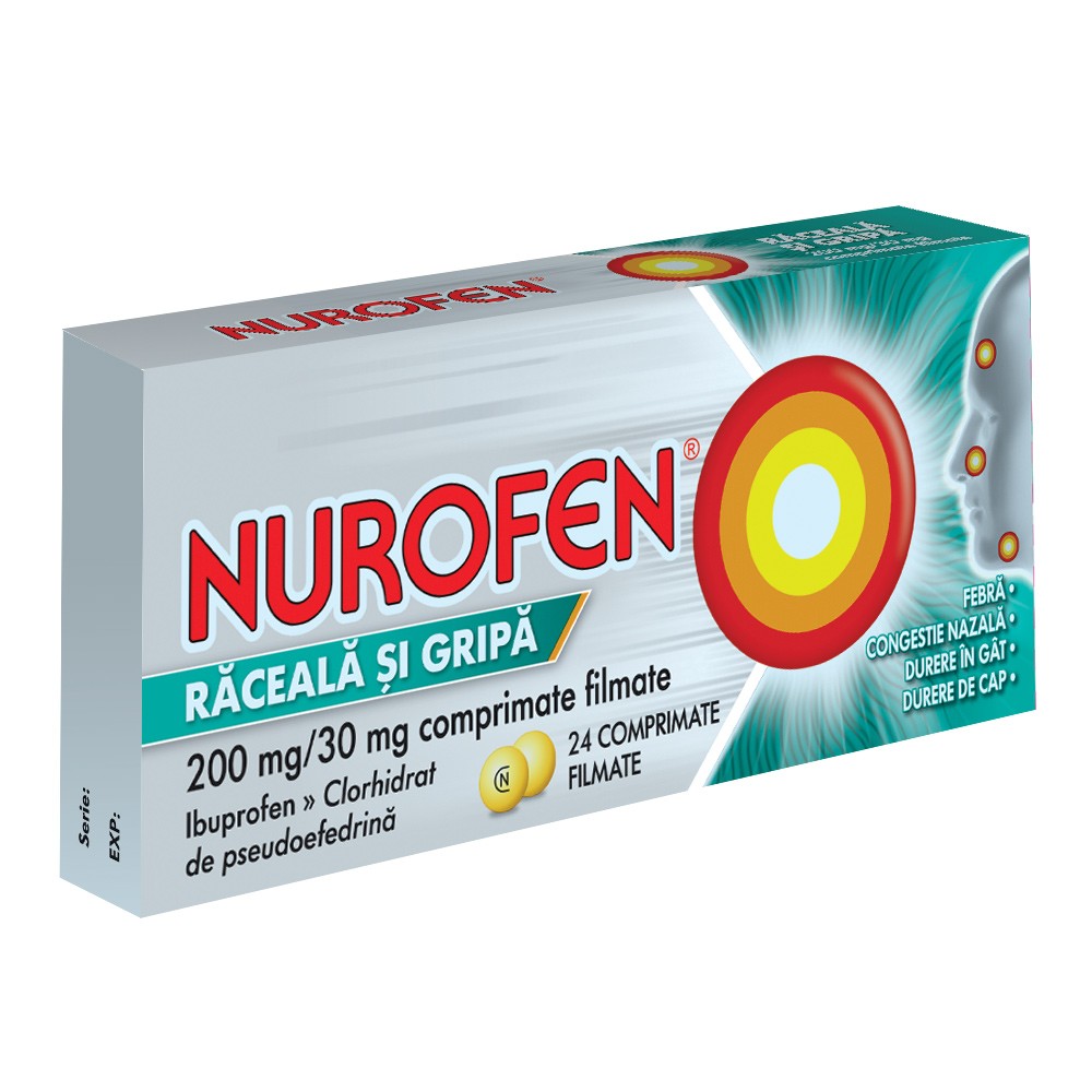Medicamente fără prescripție medicală - NUROFEN RACEALA SI GRIPA 200 mg/30 mg x 24, axafarm.ro