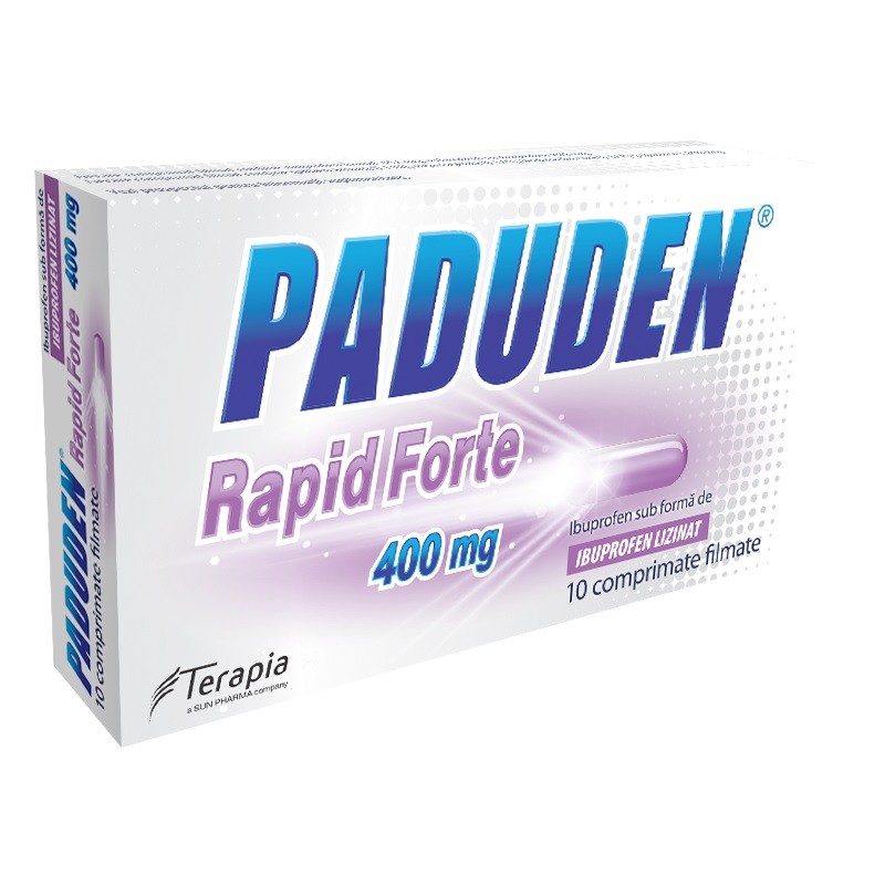 Medicamente fără prescripție medicală - PADUDEN RAPID FORTE 400 mg x 10 COMPR. FILM. 400mg TERAPIA SA, axafarm.ro