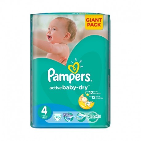 Scutece copii - PAMPERS NR. 4 ACTIVE BABY 7-14KG X 76BC, axafarm.ro