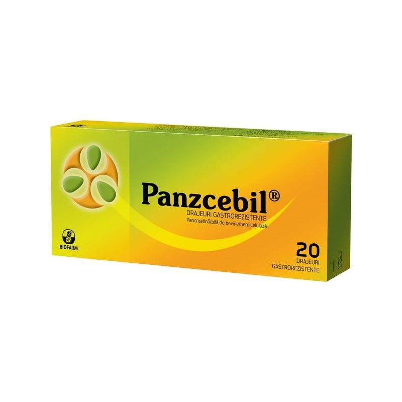 Medicamente fără prescripție medicală - PANZCEBIL x 20 DRAJ. GASTROREZ. FARA CONCENTRATIE BIOFARM SA, axafarm.ro