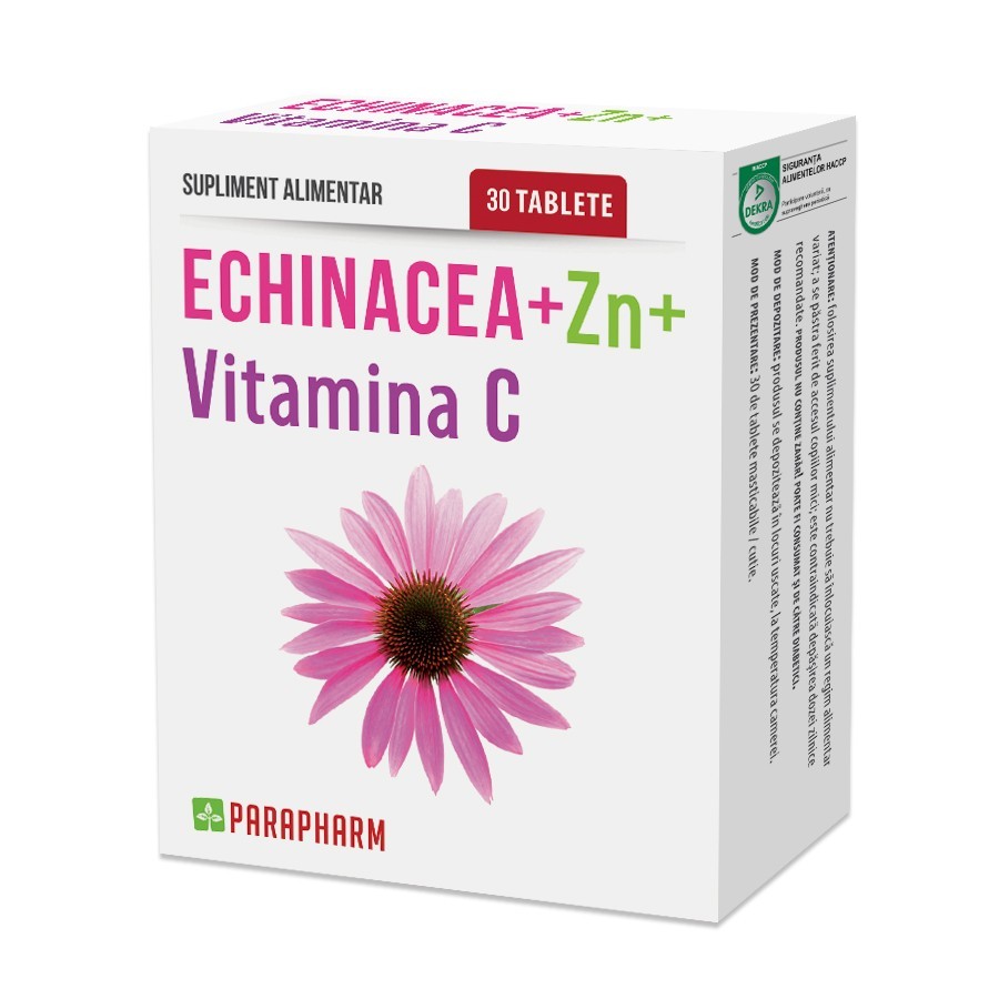 Imunitate - PARAPHARM ECHINACEEA +ZN+VITAMINA C X 30 CP, axafarm.ro