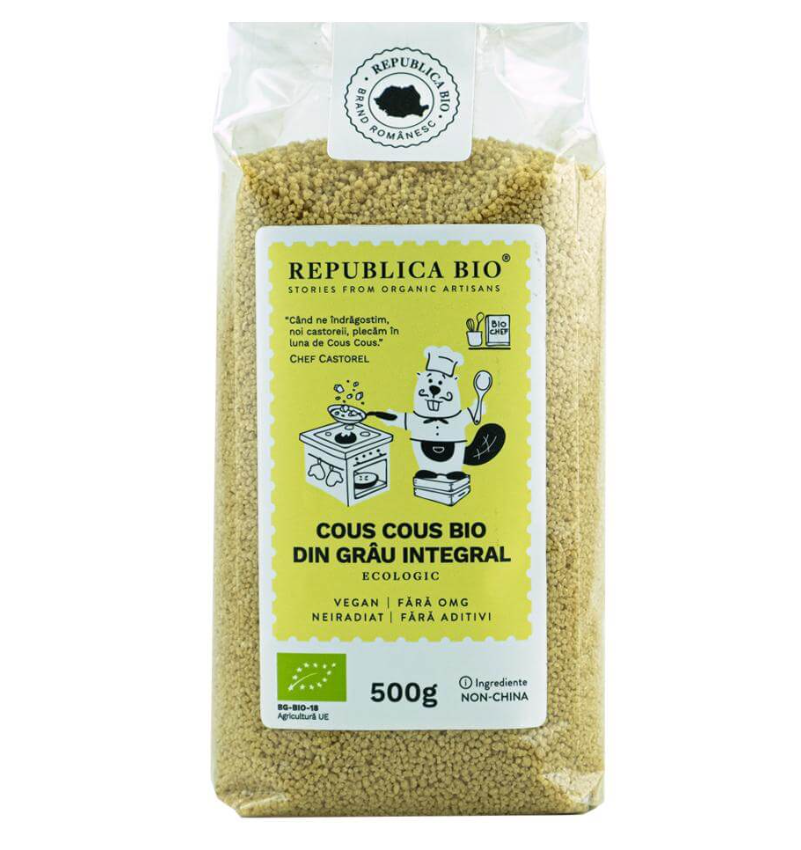 Nutriție - REPUBLICA BIO COUS COUS BIO DIN GRAU INTEGRAL, ECOLOGIC, 500G, axafarm.ro