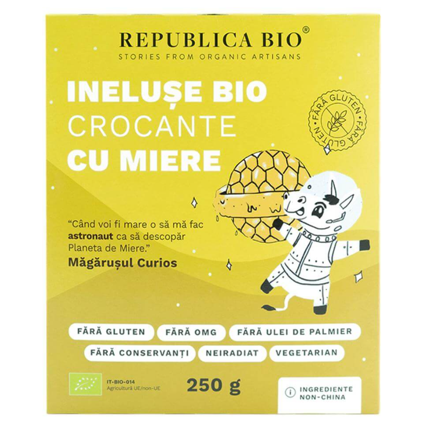 Nutriție - REPUBLICA BIO INELUSE BIO CROCANTE CU MIERE, FARA GLUTEN, ECOLOGIC, 250G, axafarm.ro