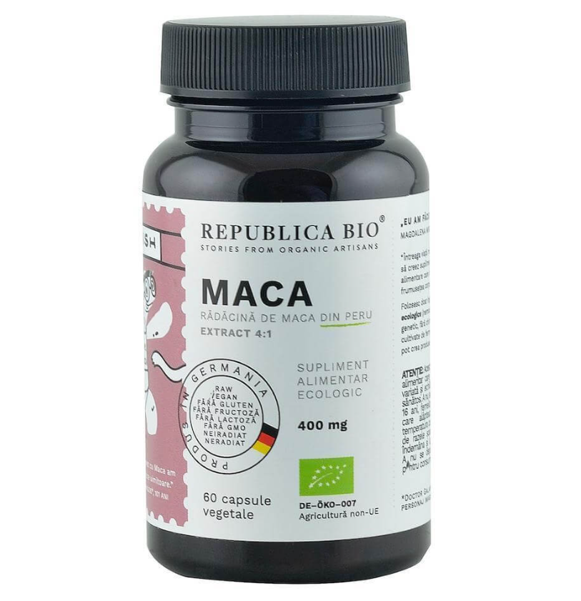 Nutriție - REPUBLICA BIO MACA ECOLOGICA EXTRACT 4:1, 60 CAPSULE, axafarm.ro