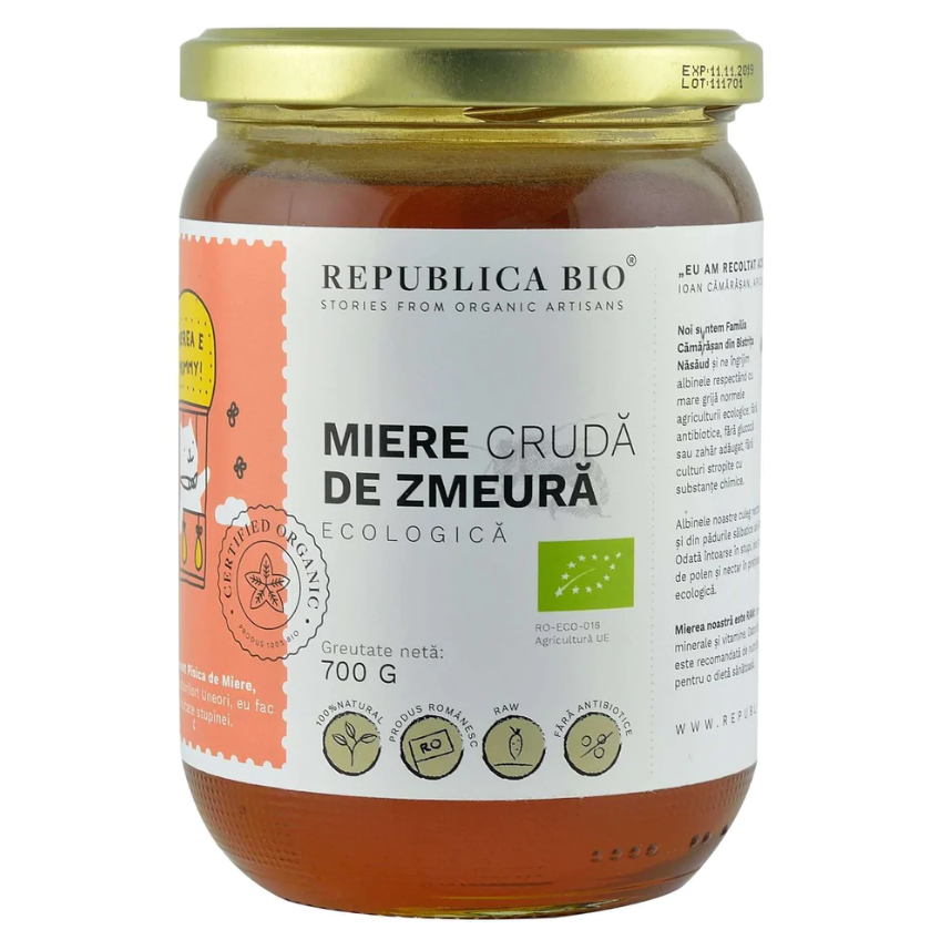 Nutriție - REPUBLICA BIO MIERE DE ZMEURA ECOLOGICA 700G, axafarm.ro