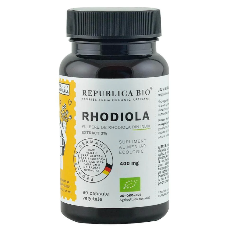 Nutriție - REPUBLICA BIO RHODIOLA ECOLOGICA EXTRACT 3%, 60 CAPSULE, axafarm.ro