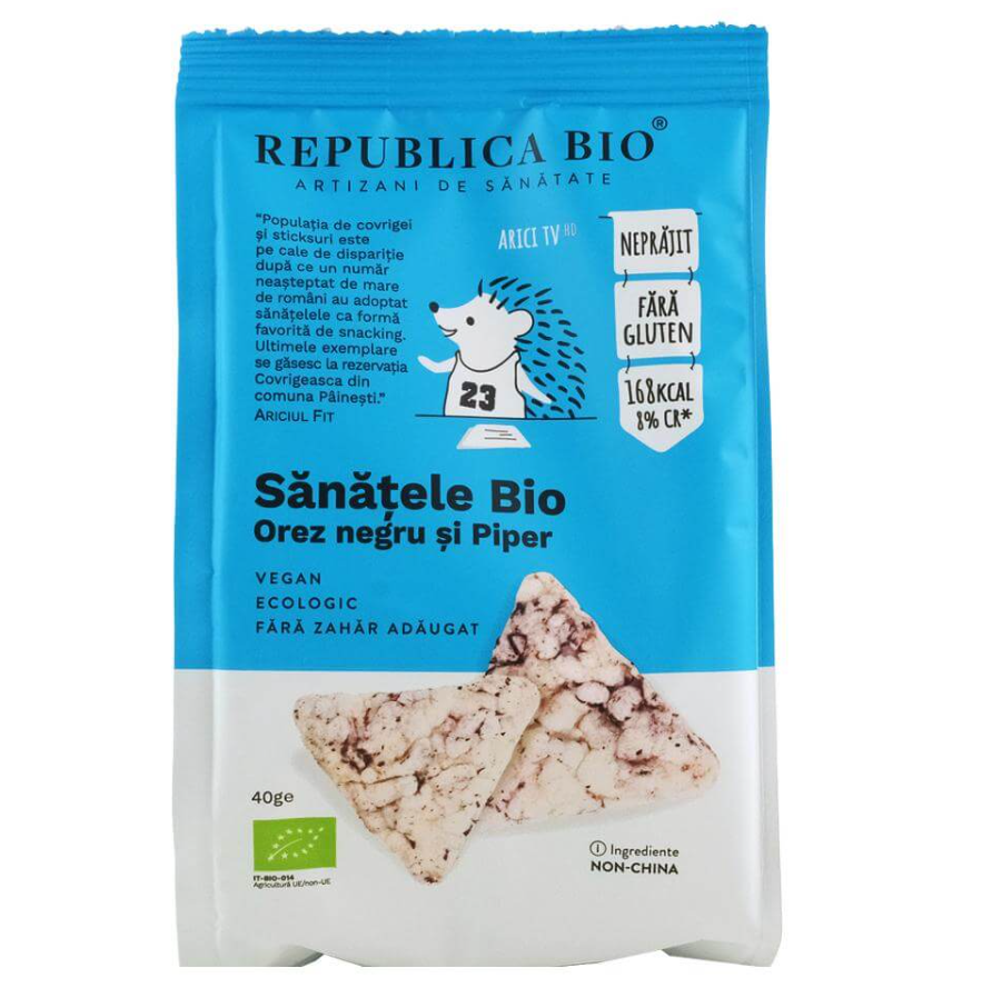 Nutriție - REPUBLICA BIO SANATELE BIO OREZ NEGRU SI PIPER, ECOLOGIC, FARA GLUTEN, 40G, axafarm.ro