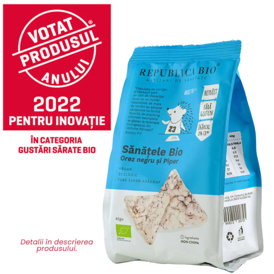 REPUBLICA BIO SANATELE BIO OREZ NEGRU SI PIPER, ECOLOGIC, FARA GLUTEN, 40G, [2],axafarm.ro