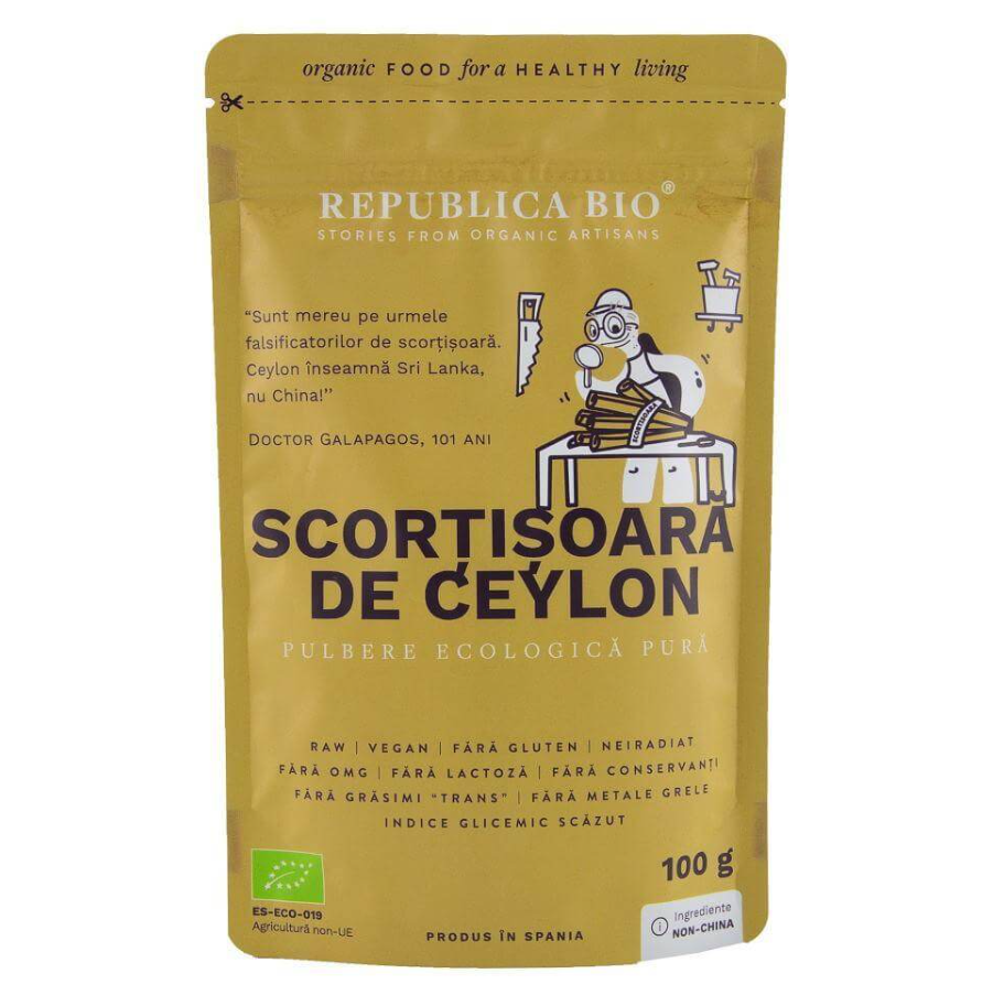 Nutriție - REPUBLICA BIO SCORTISOARA DE CEYLON-PULBERE ECOLOGICA PURA 100G, axafarm.ro