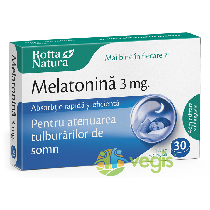 Medicamente fără prescripție medicală - ROTTA NATURA MELATONINA SUBLINGUALA 3MG X 30CPR, axafarm.ro