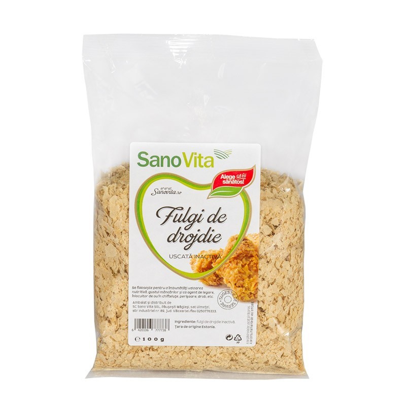 Nutriție - SANOVITA FULGI DE DROJDIE USCATA 100G, axafarm.ro