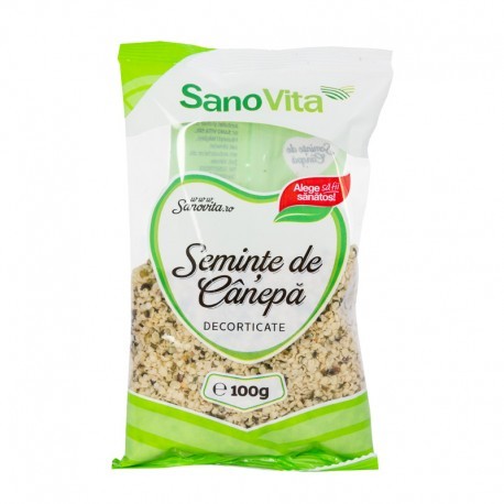 Nutriție - SANOVITA SEMINTE DE CANEPA DECORTICATE 100G, axafarm.ro